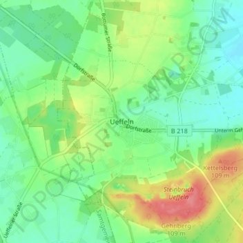 Mappa topografica Ueffeln, altitudine, rilievo