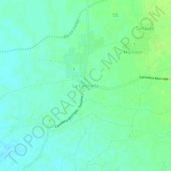 Mappa topografica La Colorada, altitudine, rilievo