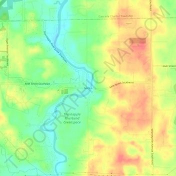 Mappa topografica Alaska, altitudine, rilievo