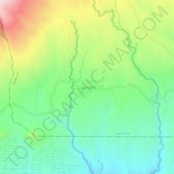 Mappa topografica Lourdes, altitudine, rilievo