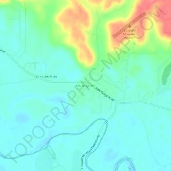 Mappa topografica Old Bingham, altitudine, rilievo