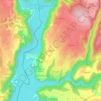 Mappa topografica La Sagnolle, altitudine, rilievo
