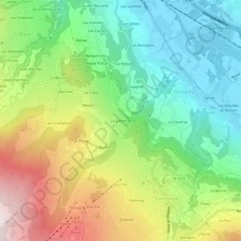Mappa topografica La Gottettaz, altitudine, rilievo