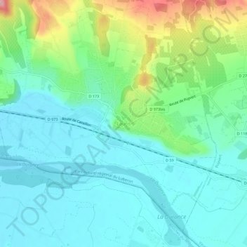 Mappa topografica Lauris, altitudine, rilievo