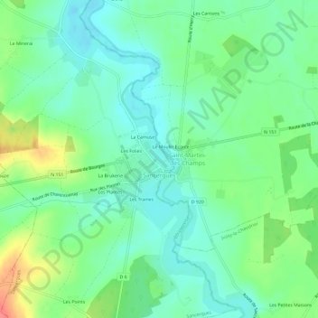 Mappa topografica La Camuse, altitudine, rilievo