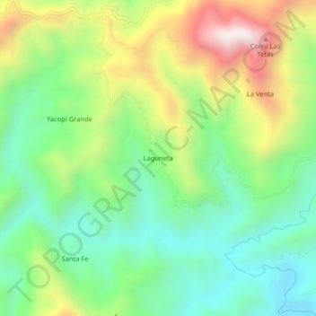 Mappa topografica Laguneta, altitudine, rilievo
