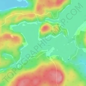 Mappa topografica Loon Lake, altitudine, rilievo