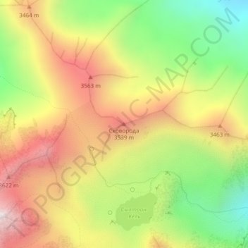 Mappa topografica Сковорода, altitudine, rilievo