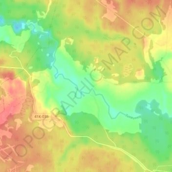Mappa topografica Плутино, altitudine, rilievo
