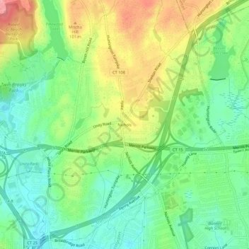 Mappa topografica Nichols, altitudine, rilievo