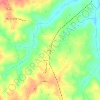 Mappa topografica Nathalie, altitudine, rilievo
