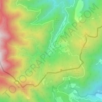 Mappa topografica Las Illas, altitudine, rilievo
