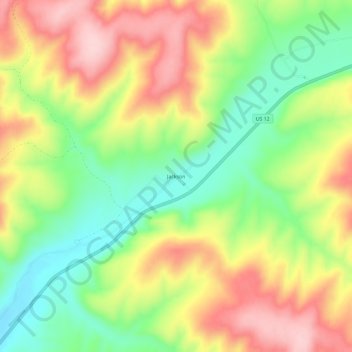 Mappa topografica Jackson, altitudine, rilievo