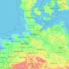 Mappa topografica Hamburg, altitudine, rilievo