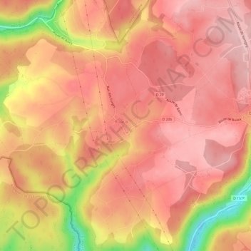 Mappa topografica Le Fraiteux, altitudine, rilievo