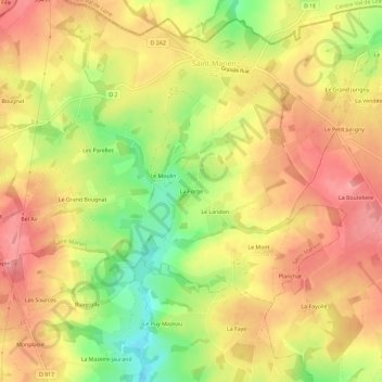 Mappa topografica La Forge, altitudine, rilievo