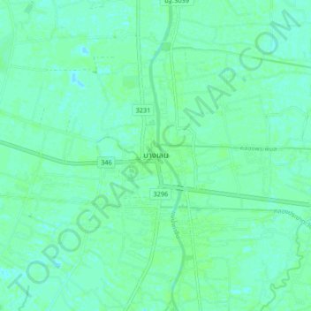 Mappa topografica Bang Len, altitudine, rilievo
