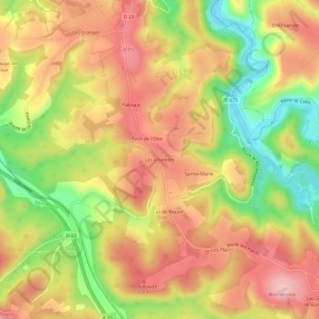 Mappa topografica Les Vitarelles, altitudine, rilievo