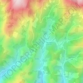 Mappa topografica Pedra Lisa Alta, altitudine, rilievo