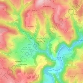Mappa topografica Malmouche, altitudine, rilievo