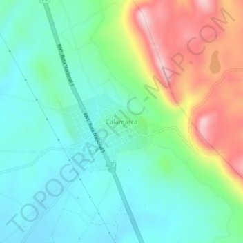 Mappa topografica Calamarca, altitudine, rilievo