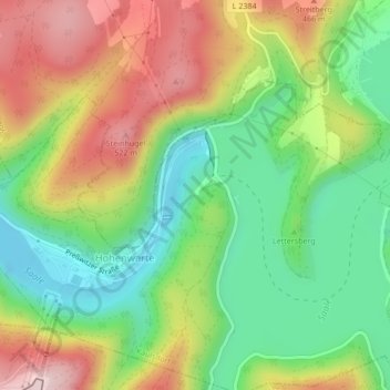Mappa topografica Parkplatz Staumauer, altitudine, rilievo