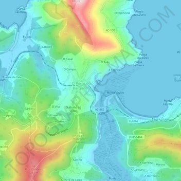 Mappa topografica A Estación, altitudine, rilievo