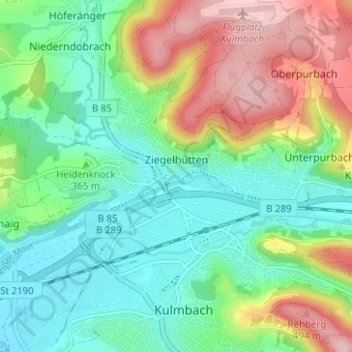 Mappa topografica Priemershof, altitudine, rilievo