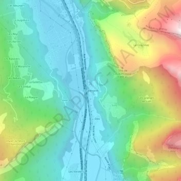 Mappa topografica La Grangeat, altitudine, rilievo