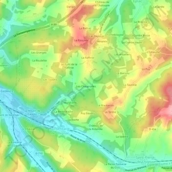 Mappa topografica Les Chauprades, altitudine, rilievo