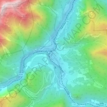 Mappa topografica Hieflau, altitudine, rilievo