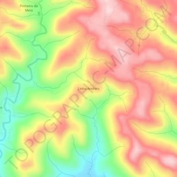 Mappa topografica Linha Andréis, altitudine, rilievo
