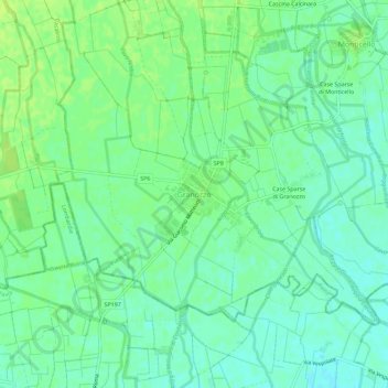 Mappa topografica Granozzo, altitudine, rilievo