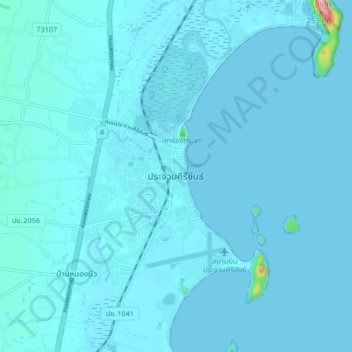 Mappa topografica Prachuap Khiri Khan, altitudine, rilievo
