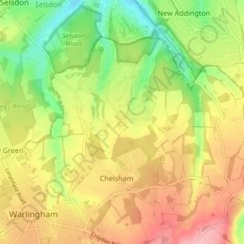 Mappa topografica Farleigh, altitudine, rilievo