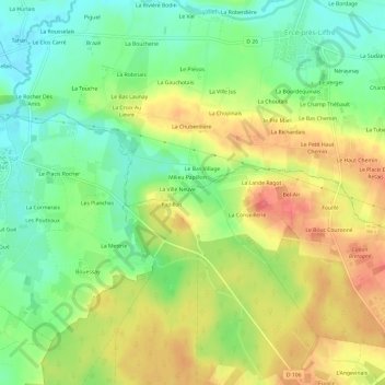 Mappa topografica Bas Papillon, altitudine, rilievo