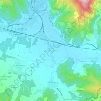 Mappa topografica Loibach/Libuče, altitudine, rilievo