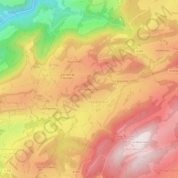 Mappa topografica La Combe Carrée, altitudine, rilievo