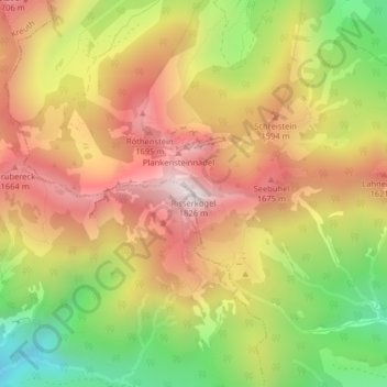 Mappa topografica Risserkogel, altitudine, rilievo