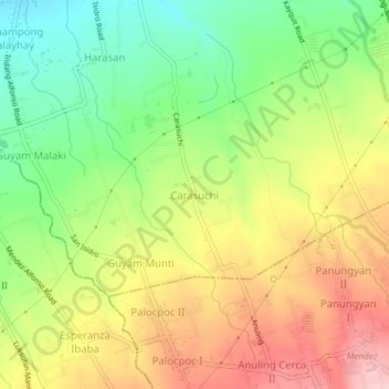 Mappa topografica Carasuchi, altitudine, rilievo