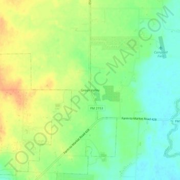 Mappa topografica Green Valley, altitudine, rilievo