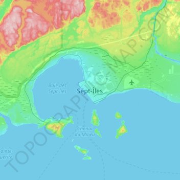 Mappa topografica Sept-Îles, altitudine, rilievo