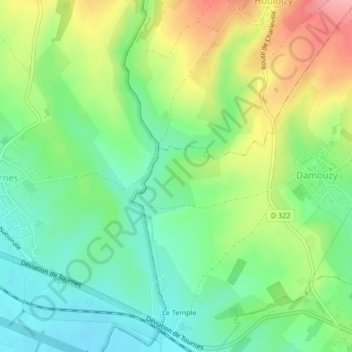 Mappa topografica La Bassée, altitudine, rilievo