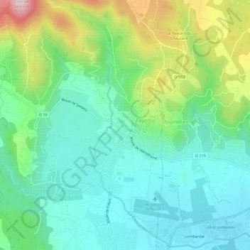 Mappa topografica Le Grand Jardin, altitudine, rilievo