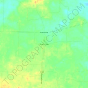 Mappa topografica Mount Hope, altitudine, rilievo