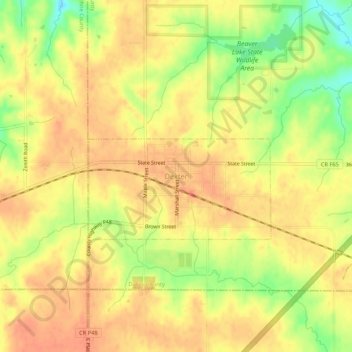 Mappa topografica Dexter, altitudine, rilievo