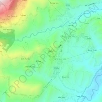 Mappa topografica Villa Tofo, altitudine, rilievo