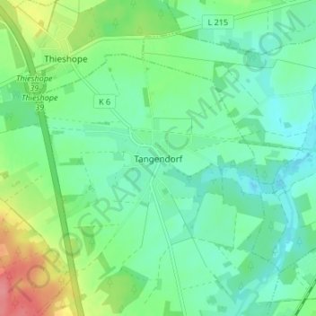 Mappa topografica Tangendorf, altitudine, rilievo