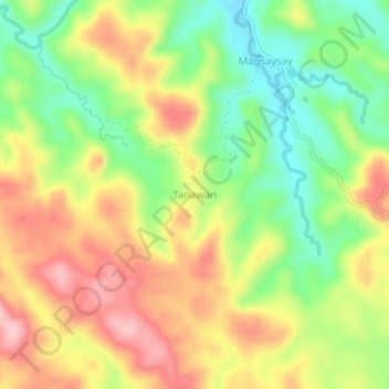 Mappa topografica Tanawan, altitudine, rilievo