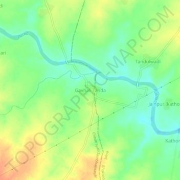 Mappa topografica Gavhali Tanda, altitudine, rilievo